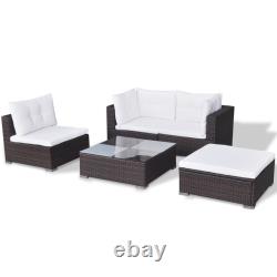 Rattan Garden Furniture Corner Sofa Table Stool Cushion Lounge Set Outdoor Seat