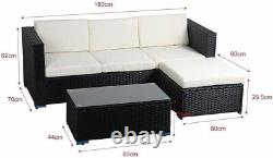 Rattan Garden Furniture L-Shape Lounger 4-Seater Outdoor Patio Corner Sofa Set