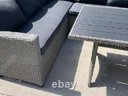 Rattan Garden Furniture Set Corner Lounge Outdoor Sofa Chair Patio DIning Table
