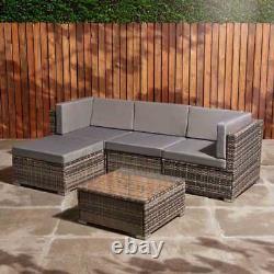 Rattan Garden Furniture Set Corner Sofa Table Water Resistant Cushions UK NEW