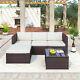 Rattan Garden Furniture Set Outdoor 4pc Patio Corner Sofa Chairs With Coffee Table