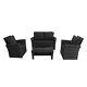 Rattan Garden Furniture Sofa 4 Piece Patio Set Table Chairs Free Cover Sfs009
