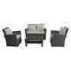 Rattan Garden Furniture Sofa 4 Piece Patio Set Table Chairs Free Cover Sfs009