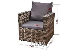 Rattan Garden Furniture Sofa Set 4piece Grey corner L Shaped/Gas Fire Pit Table