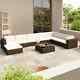 Rattan Garden Furniture Sofa Set Black Brown Patio Outdoor Corner Lounge