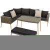 Rattan Garden Lounge Set Corner Sofa Bench Coffee Table With Cushions