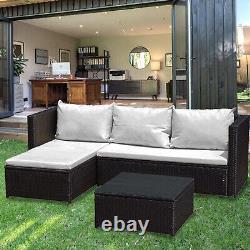 Rattan L-Shape Garden Outdoor Corner Furniture Set Patio Lounge Set Sofa Table