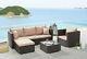 Rattan L-shaped Corner Garden Sofa Set And Chair Coffee Table Conservatory Set