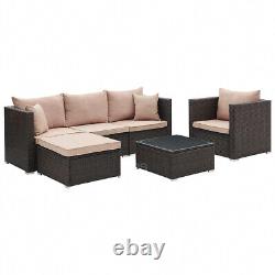 Rattan L-Shaped Corner Garden Sofa Set and Chair Coffee Table Patio Conservatory