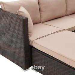 Rattan L-Shaped Corner Garden Sofa Set and Chair Coffee Table Patio Conservatory