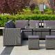 Rattan Outdoor Dining & Sofa Set Rattan Effect Garden Furniture Corner Set