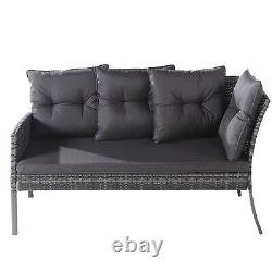 Rattan Outdoor Garden Furniture Conservatory Corner Sofa Patio Set 7 Seater Grey