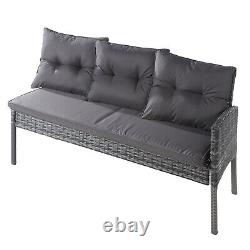 Rattan Outdoor Garden Furniture Conservatory Corner Sofa Patio Set 7 Seater Grey