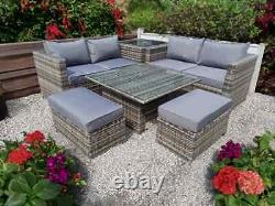 Rattan Raising Table Wicker Conservatory Outdoor Garden Furniture Corner Dining