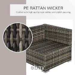 Rattan Style Corner Sofa Outdoor Garden Patio Lounge Chair Cushion Seater Grey