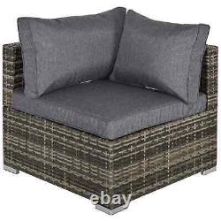 Rattan Style Corner Sofa Outdoor Garden Patio Lounge Chair Cushion Seater Grey