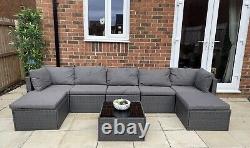 Rattan garden furniture corner sofa set
