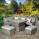 Raygar Deluxe Rattan 5 Seater Corner Set With Adjustable Table For Garden Patio