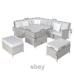 Raygar Deluxe Rattan 5 Seater Corner Set With Adjustable Table For Garden Patio