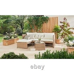 Reversible Brown Rattan Garden Furniture Corner Sofa Lounge Set Indoor/Outdoor