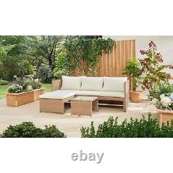 Reversible Brown Rattan Garden Furniture Corner Sofa Lounge Set Indoor/Outdoor