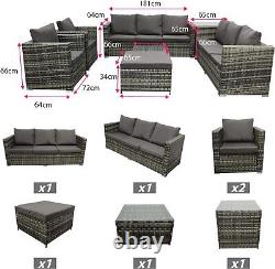Sfs098 Rattan Garden Furniture 9 Seater Sofa Coffee Table Outdoor Patio Set