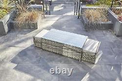 Vancouver 9 Seater Corner Rattan Garden Set In Grey With Fitting Cover