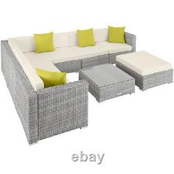 XL Rattan Garden Corner Sofa Set 7 seat 1 table Outdoor Lounge Furniture Wick