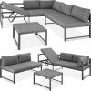 Xl Garden Corner Sofa & Table Set Modern Adjustable Outdoor Furniture Lounger